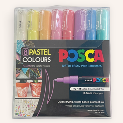 Posca Paint Marker PC-1M Tip 8 Colour Pastel Pack