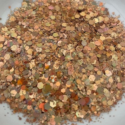 Glitter Chunky Holographic 100g Bag Autumn Gold
