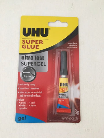 Adhesive UHU Super Glue Gel Ultra Fast 3gm