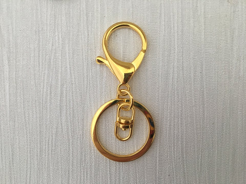 Lobster Clasp Swivel Key Ring Gold