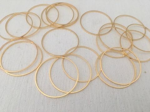 Brass Linking Ring Circle 30mm Gold