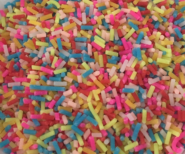 bright rainbow polymer clay sprinkles with