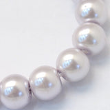 BS0111 Bead Strand Glass Baking Painted Pearlized Round Lilac 6mm Approximately 63 Pieces Per Strand