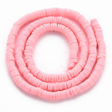 BS0154 Bead Strand Polymer Clay Heishi Light Pink 4x1mm Approximately 320 Pieces Per Strand