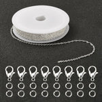 1M Bright Silver Brass Chain and Findings Pack