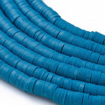 BS0161 Bead Strand Polymer Clay Heishi Dark Turquoise 4x1mm Approximately 380 Pieces Per Strand