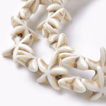 BS0101 Bead Strand Synthetic Turquoise Star Fish Dyed White 14x14x4.5mm Approximately 36 Pieces Per Strand