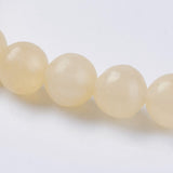 BS0009 Bead Strand Natural Topaz Jade Yellow Dyed Round 8mm Approximately 23 Pieces Per Strand