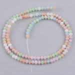 BS0063 Bead Strand Glass Imitation Jade Faceted Rondelle Mixed Colour 3-3.5x2.5-3mm Approximately 135 Pieces Per Strand