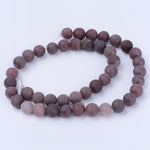 BS0132 Bead Strand Natural Purple Aventurine Frosted Round 8mm Approximately 46 Pieces Per Strand