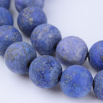 BS0072 Bead Strand Natural Lapis Lazuli Frosted Stone Round 8mm Approximately 47 Pieces Per Strand