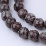 BS0117 Bead Strand Natural Snowflake Obsidian Stone Round 8mm Approximately 47 Pieces Per Strand