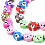 BS0083 Bead Strand Polymer Clay Bear Head 8-10x4mm Approximately 37 Pieces Per Strand