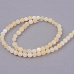 BS0010 Bead Strand Natural Yellow Jade Round 8mm Approximately 47 Pieces Per Strand