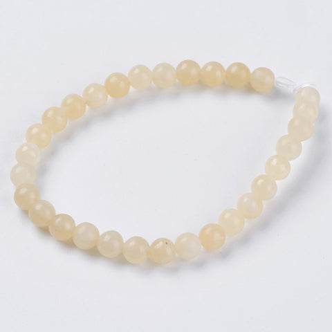 BS0009 Bead Strand Natural Topaz Jade Yellow Dyed Round 8mm Approximately 23 Pieces Per Strand