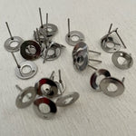 304 Stainless Steel Hollow Round 10mm Circle Earring Post 1 Hole