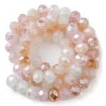 BS0064 Bead Strand Glass Electroplated Faceted Rondelle Mixed Multi Pinks 7.5-8x6mm Approximately 69 Pieces Per Strand