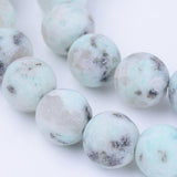 BS0013 Bead Strand Natural Sesame/Kiwi Jasper Frosted Round 8mm Approximately 47 Pieces Per Strand