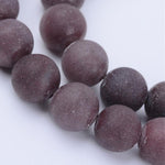 BS0132 Bead Strand Natural Purple Aventurine Frosted Round 8mm Approximately 46 Pieces Per Strand