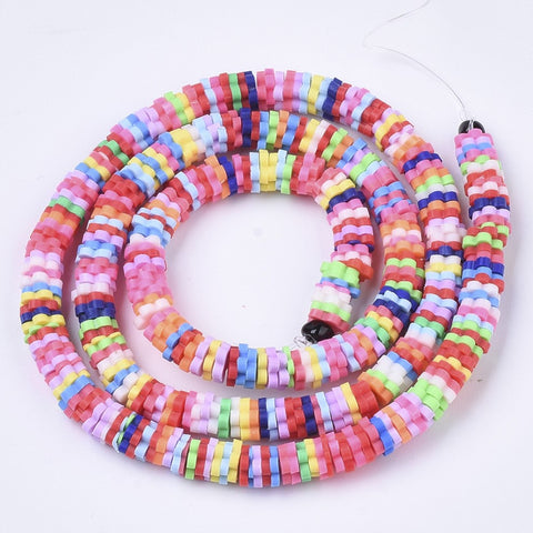 BS0118 Bead Strand Polymer Clay Flat Flower Mixed Colour 4-6x4-6mm Approximately 310 Pieces Per Strand