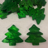 Laser Cut Christmas Acrylic - Tree 40mm 1 Hole PAIR