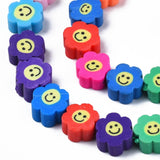 BS0084 Bead Strand Polymer Clay Smiling Face Flower 9-10x4mm Approximately 38 Pieces Per Strand