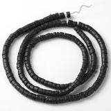 BS0019 Bead Strand Natural Coconut Column Black 3.5x2-4mm Approximately 230 Pieces Per Strand