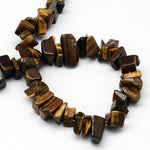 BS0135 Bead Strand Natural Tiger Eye Stone Chips 8-18x6-12x3-7mm Approximately 160 Pieces Per Strand