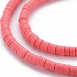 BS0149 Bead Strand Polymer Clay Heishi Salmon Pink 4x1mm Approximately 320 Pieces Per Strand