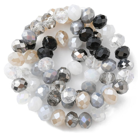 BS0031 Bead Strand Glass Electroplated Faceted Rondelle Monotone 7.5-8x6mm Approximately 69 Pieces Per Strand