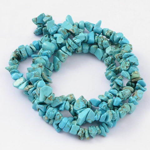 BS0144 Bead Strand Natural Jade Chips Green Turquoise 4-10x4-6x2-4mm Approximately 210 Pieces Per Strand