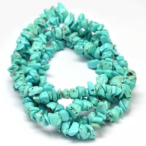 BS0068 Bead Strand Natural Turquoise Chips Green 5-14x5-10mm Approximately 180 Pieces Per Strand