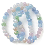 BS0032 Bead Strand Glass Electroplated Faceted Rondelle Pastel 7.5-8x6mm Approximately 69 Pieces Per Strand