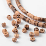 BS0017 Bead Strand Natural Coconut Column Camel Brown 3-4x1.5-5mm Approximately 200 Pieces Per Strand