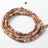 BS0017 Bead Strand Natural Coconut Column Camel Brown 3-4x1.5-5mm Approximately 200 Pieces Per Strand