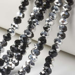 BS0069 Bead Strand Glass Electroplated Faceted Rondelle Mixed Dark 8x6mm Approximately 63 Pieces Per Strand