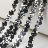 BS0069 Bead Strand Glass Electroplated Faceted Rondelle Mixed Dark 8x6mm Approximately 63 Pieces Per Strand