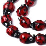 BS0022 Bead Strand Glass Lampwork Ladybug Red 11-13x8-10x5-6mm Approximately 20 Pieces Per Strand