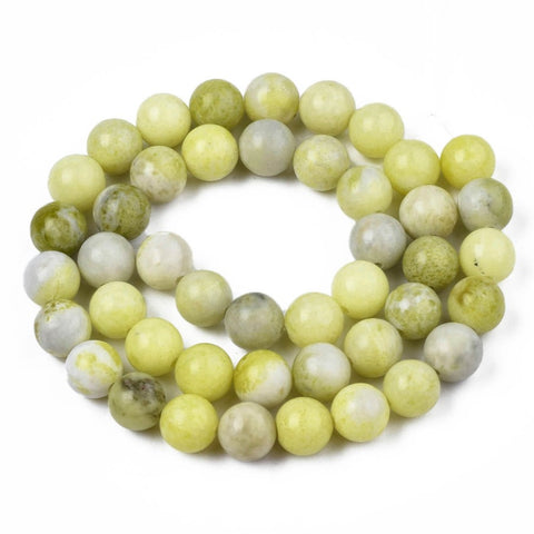 BS0030 Bead Strand Natural Yellow Mustard Jasper Stone Round 8mm Approximately 47 Pieces Per Strand