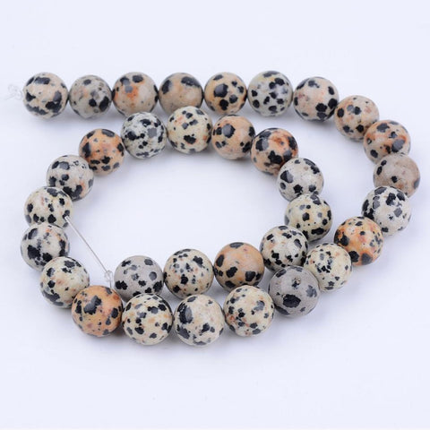 BS0137 Bead Strand Natural Dalmation Jasper Round 8mm Approximately 45 Pieces Per Strand