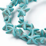 BS0088 Bead Strand Synthetic Turquoise Star Fish 14x14x4.5mm Approximately 36 Pieces Per Strand