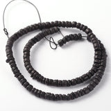 BS0130 Bead Strand Natural Coconut Column Black 5x2-4.5mm Approximately 180 Pieces Per Strand