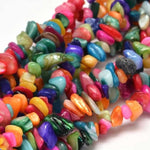 BS0081 Bead Strand Natural Dyed Shell Chips Mixed Colour 5-14x5-10mm Approximately 180 Pieces Per Strand