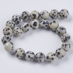 BS0002 Bead Strand Natural Dalmation Jasper Round 8mm Approximately 24 Pieces Per Strand