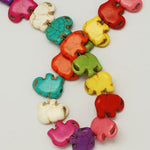 BS0095 Bead Strand Synthetic Turquoise Elephant Mixed Colour 11x15x5.5mm Approximately 30 Pieces Per Strand