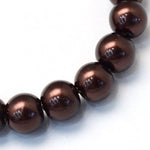 BS0116 Bead Strand Glass Baking Painted Pearlized Round Brown 6mm Approximately 63 Pieces Per Strand