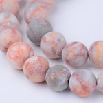 BS0102 Bead Strand Natural Red Netstone Frosted Round 8mm Approximately 47 Pieces Per Strand