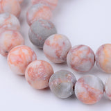 BS0102 Bead Strand Natural Red Netstone Frosted Round 8mm Approximately 47 Pieces Per Strand