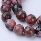 BS0139 Bead Strand Natural Rhodonite Round 8mm Approximately 46 Pieces Per Strand