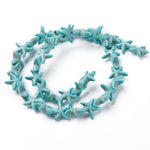BS0088 Bead Strand Synthetic Turquoise Star Fish 14x14x4.5mm Approximately 36 Pieces Per Strand